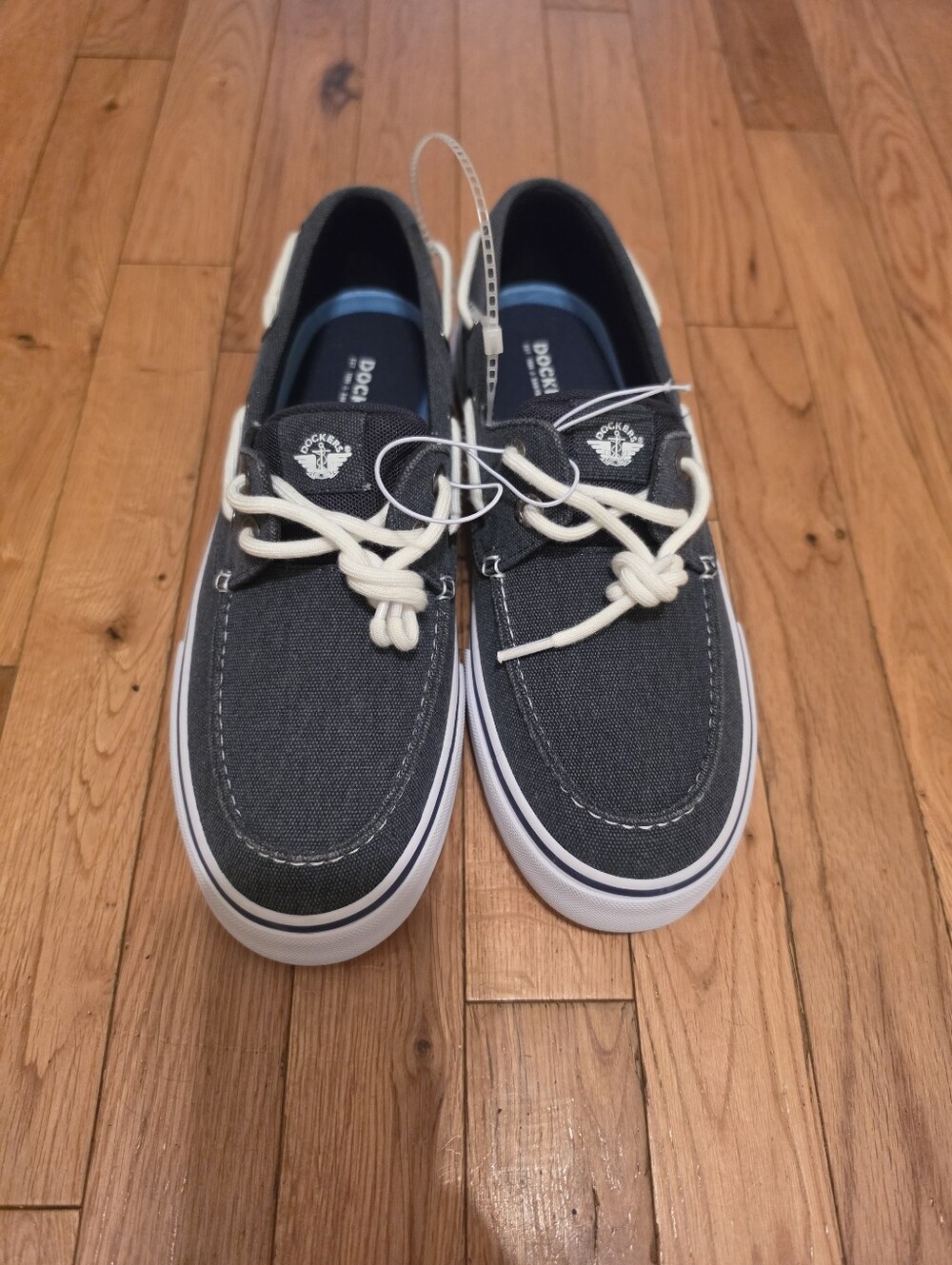 Canvas Boat Shoes with White Laces - Men's Casual Deck Shoes